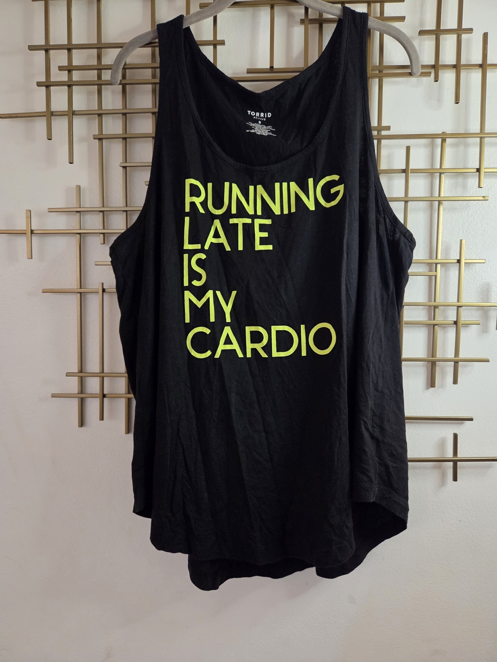 torrid Black Tank Top with Neon Yellow Graphic Text